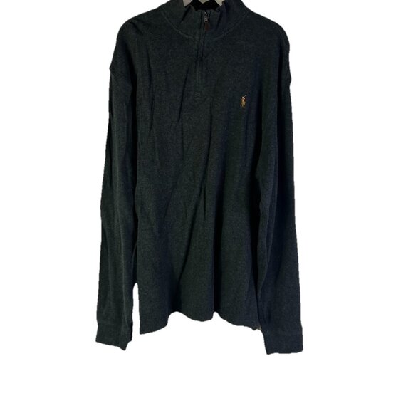 Polo Ralph Lauren Estate Rib Quarter Zip Cotton Sweater - Picture 1 of 7